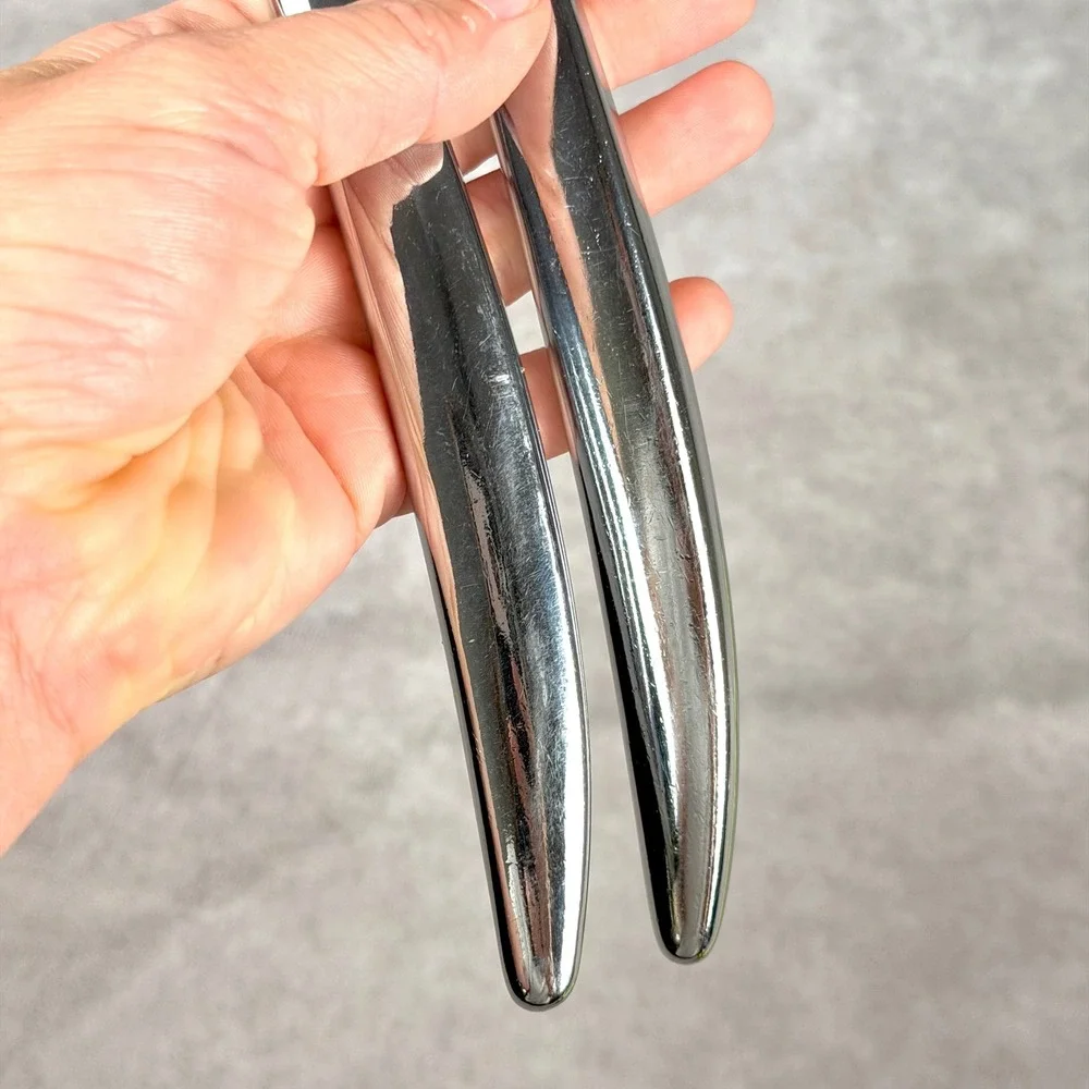Saladmaster Stainless Steel Spatula Server Serrated Knife Set Made in USA 2pc